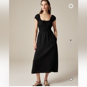 J.Crew Cap-sleeve midi dress in linen